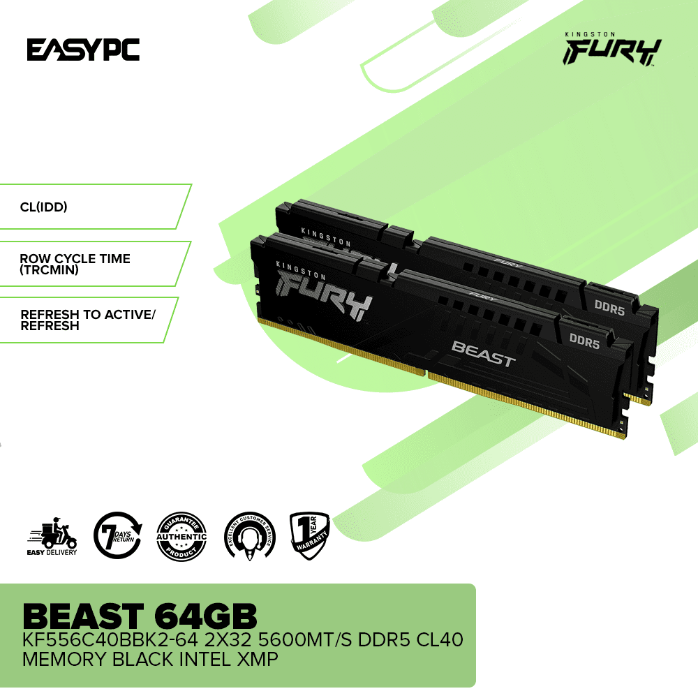 Kingston FURY Beast 64GB (2x32GB) DDR5 5600 CL40